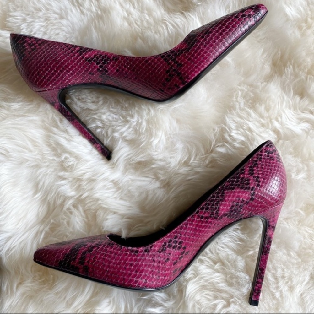 Saint Laurent Python Embossed Pink Heels Paris - image 1